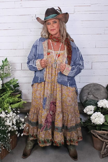 Sunwashed Bloom Dress-Golden
