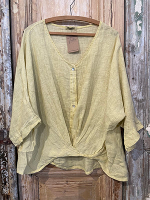 Front Gathered Linen Top