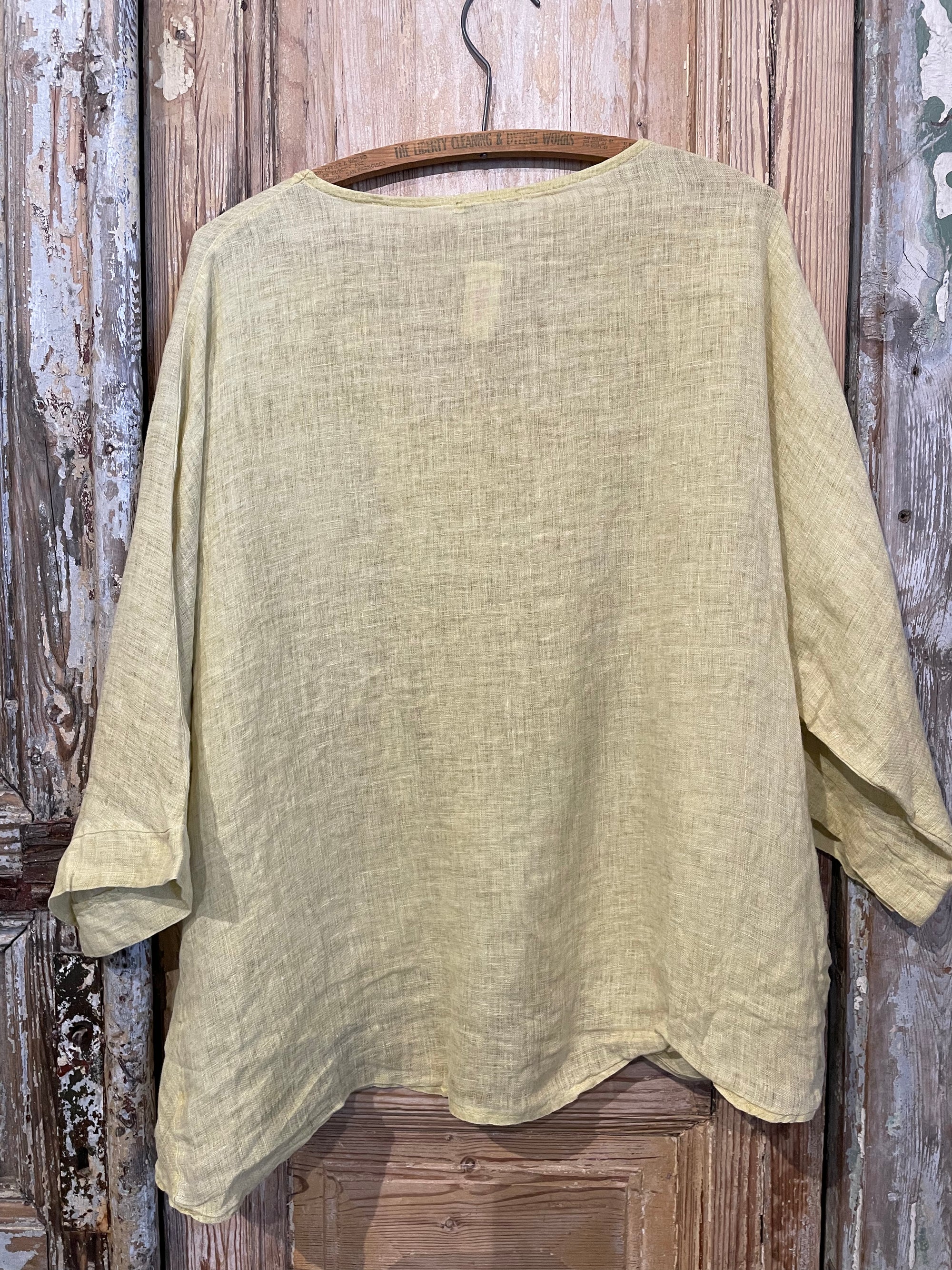 Front Gathered Linen Top