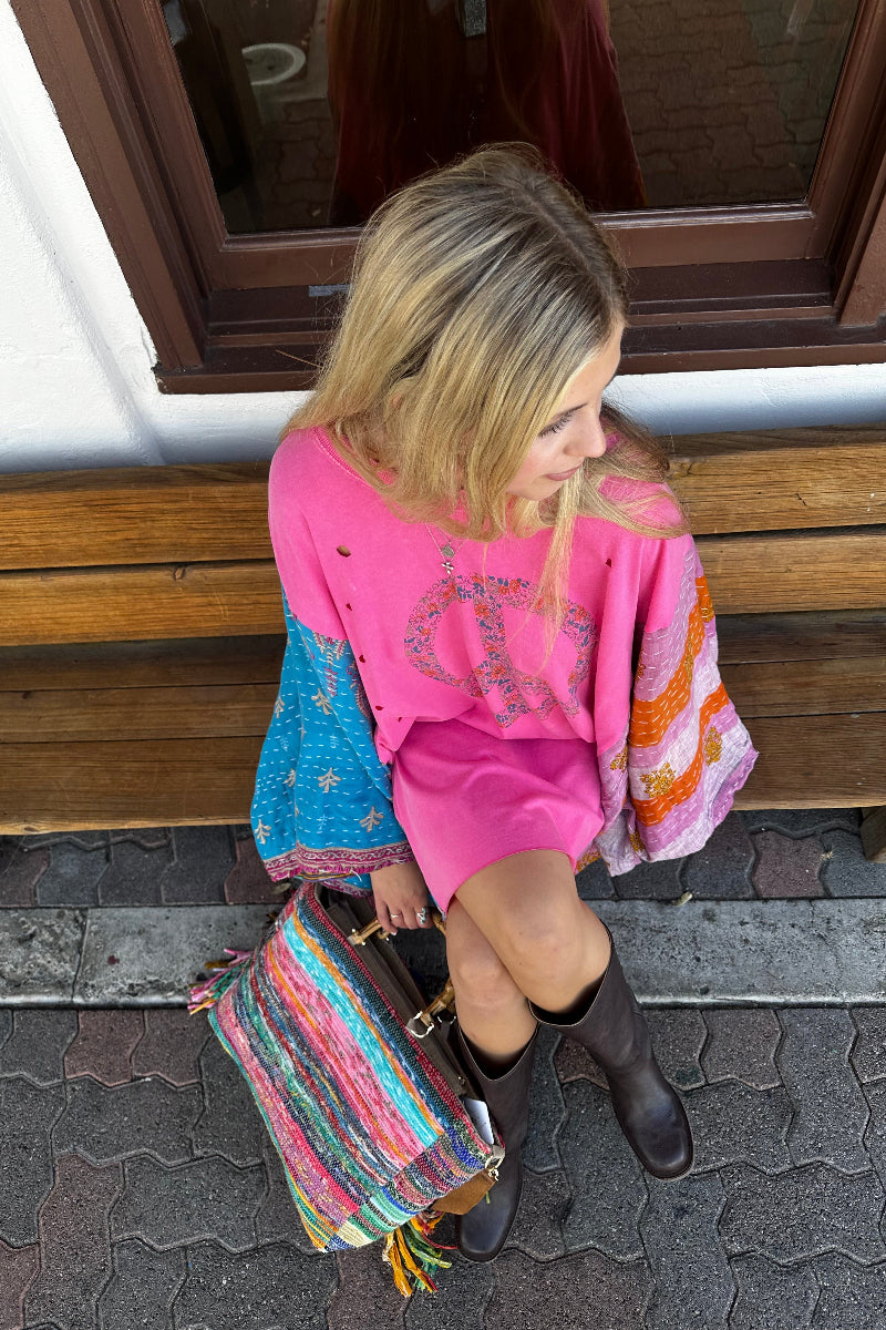 Up Cycled Peace Poncho