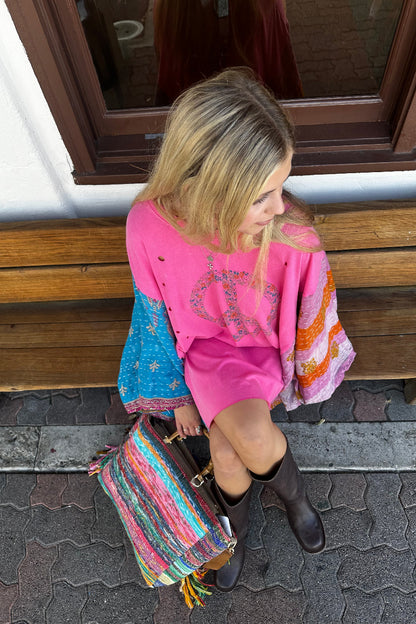 Up Cycled Peace Poncho