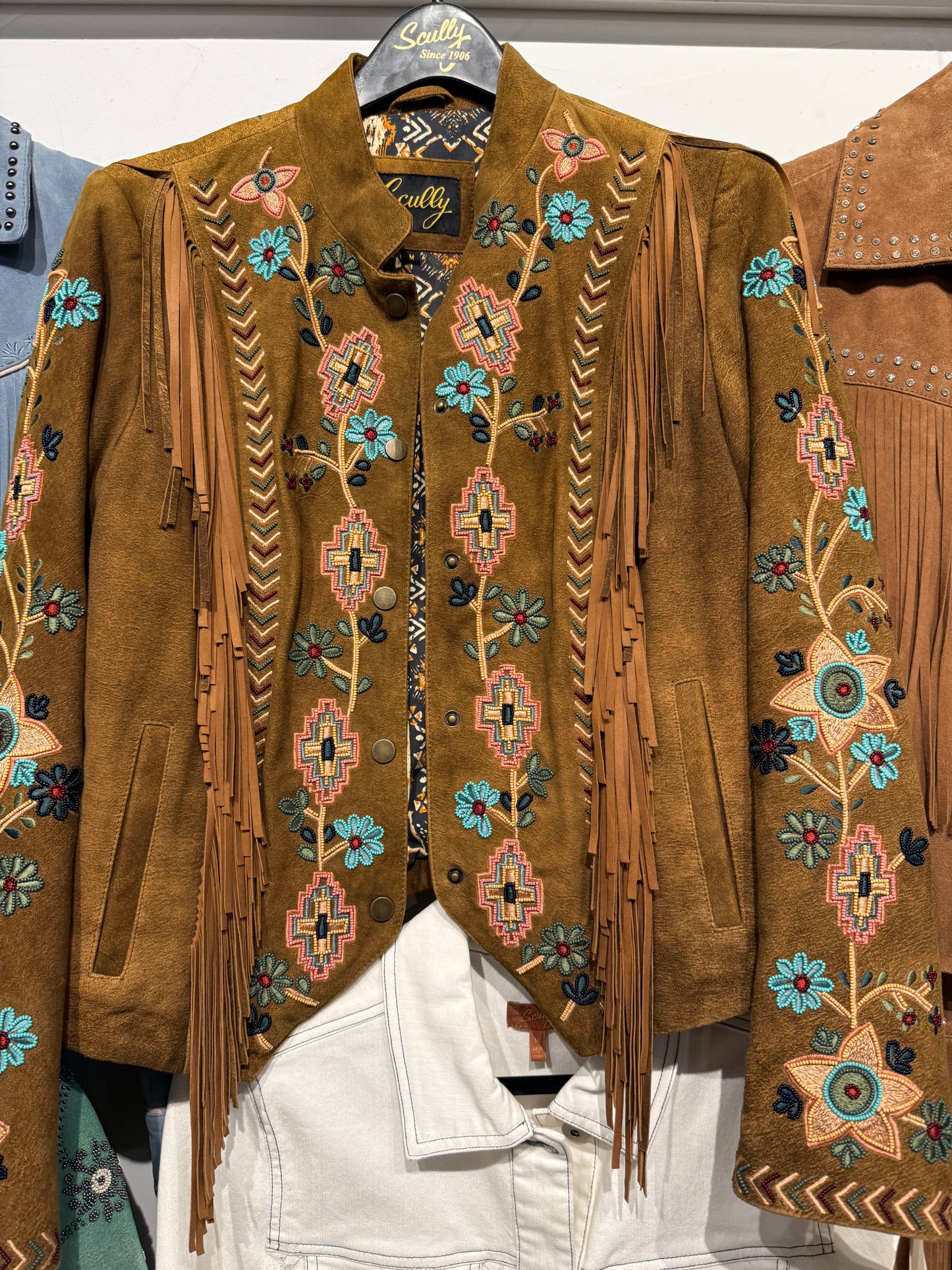Beaded Fringe Suede Jacket