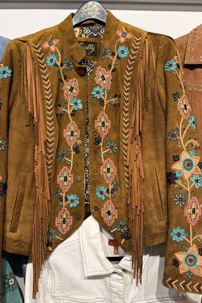 Beaded Fringe Suede Jacket