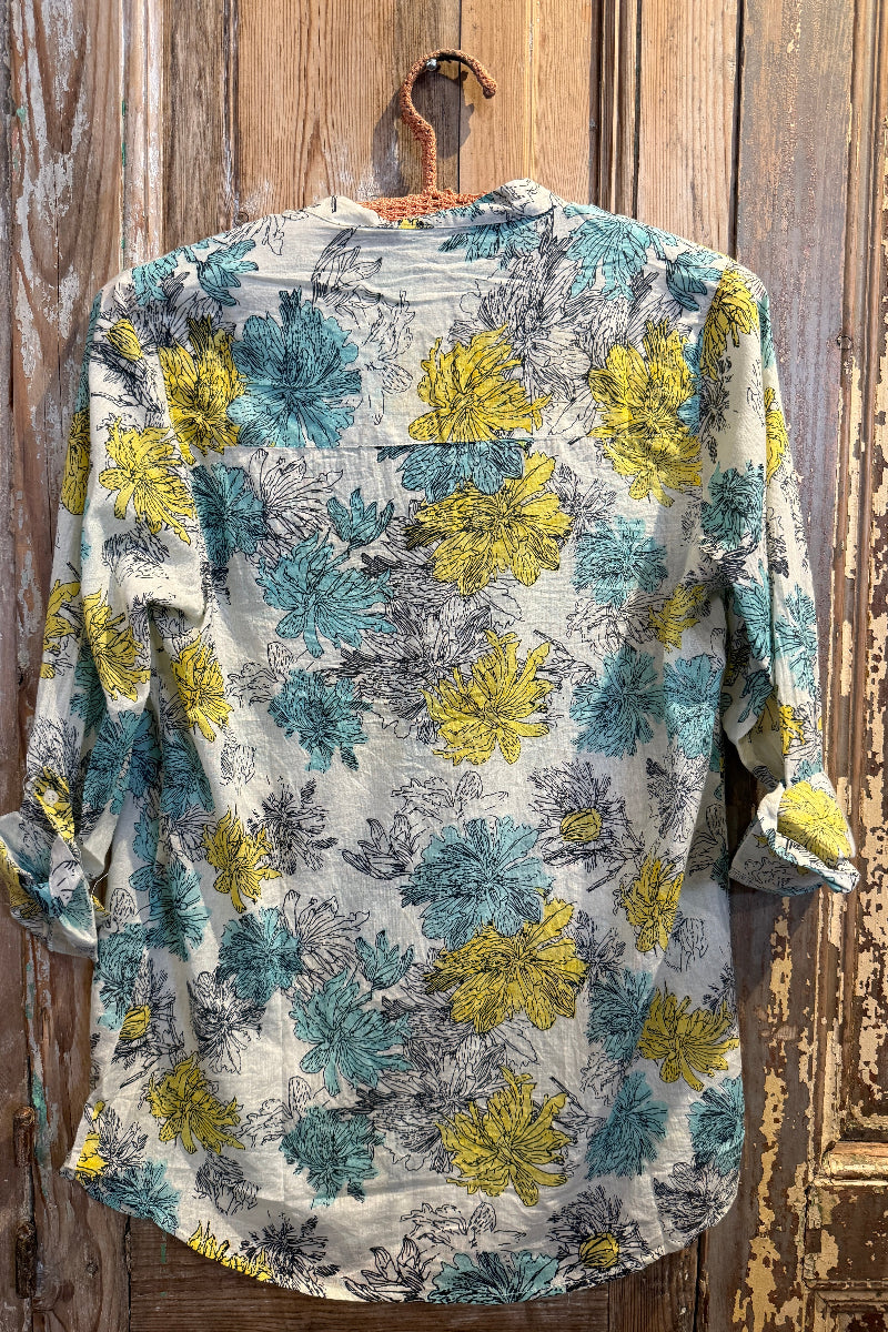 Button Front Mandarin Collar