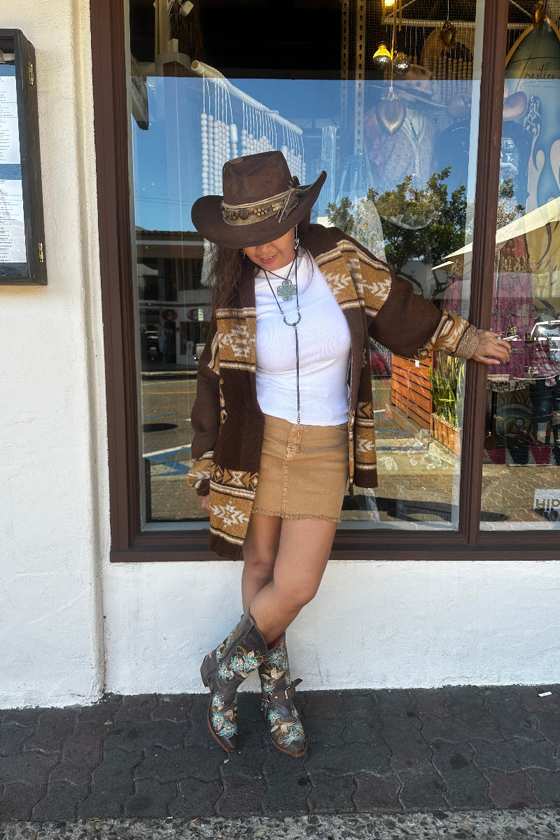 Aztec Horse Cardigan Sweater