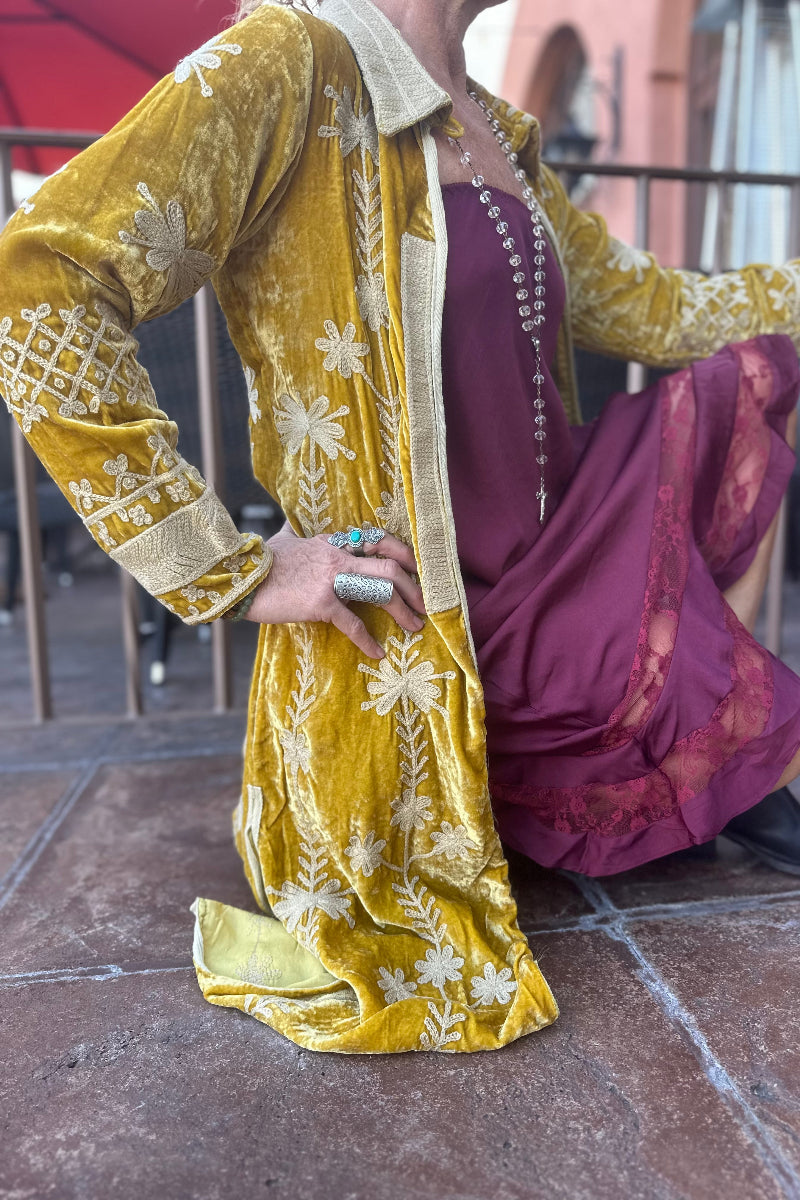 Velvet Embroidered Duster