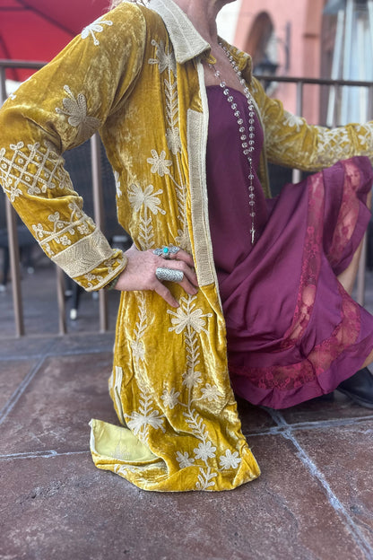 Velvet Embroidered Duster