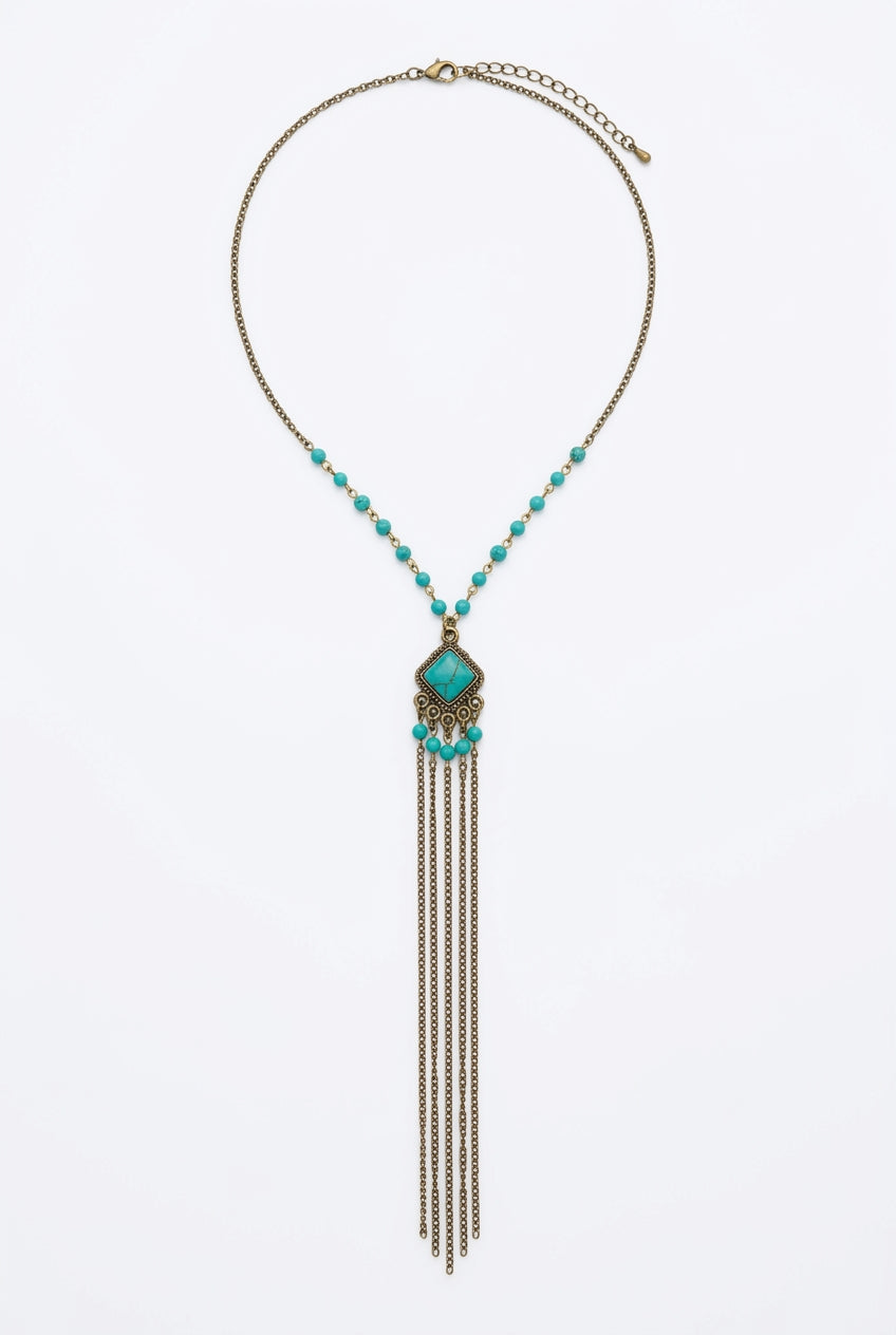 Turquoise on Gold Necklace