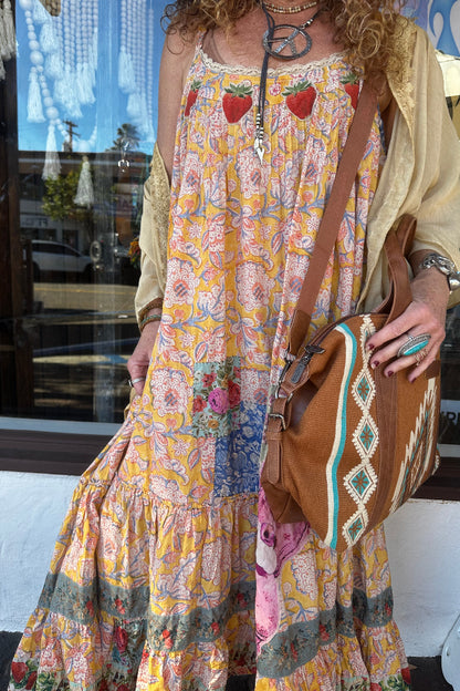 Sunwashed Bloom Dress-Golden