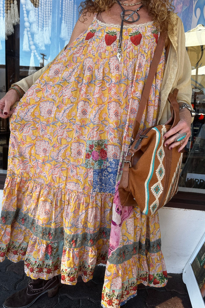 Sunwashed Bloom Dress-Golden