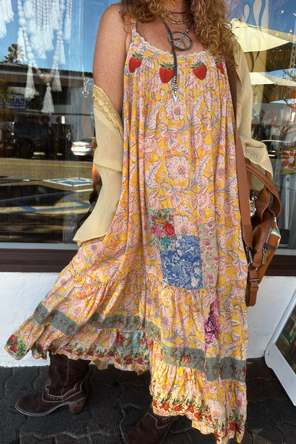 Sunwashed Bloom Dress-Golden