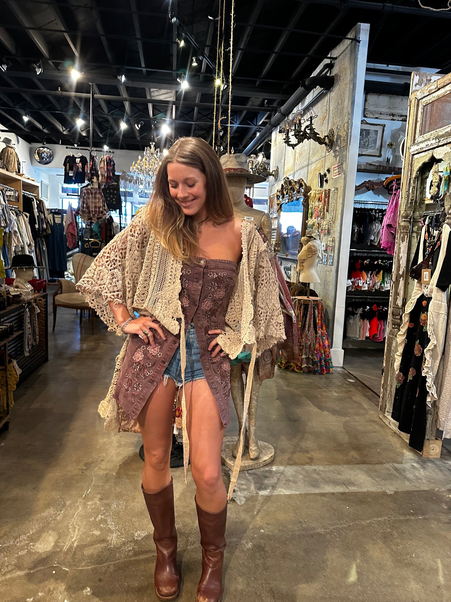 Embroidered Tube Dress