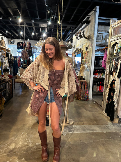 Embroidered Tube Dress