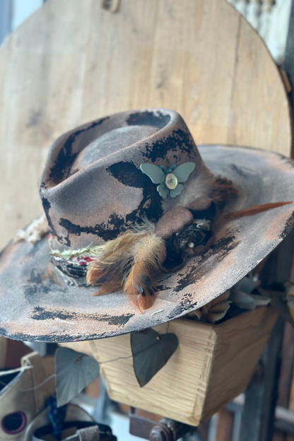 Flower Distressed Painted Hat