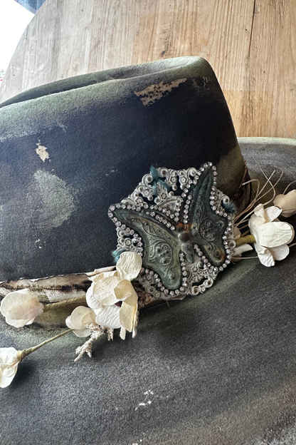Flower Distressed Painted Hat