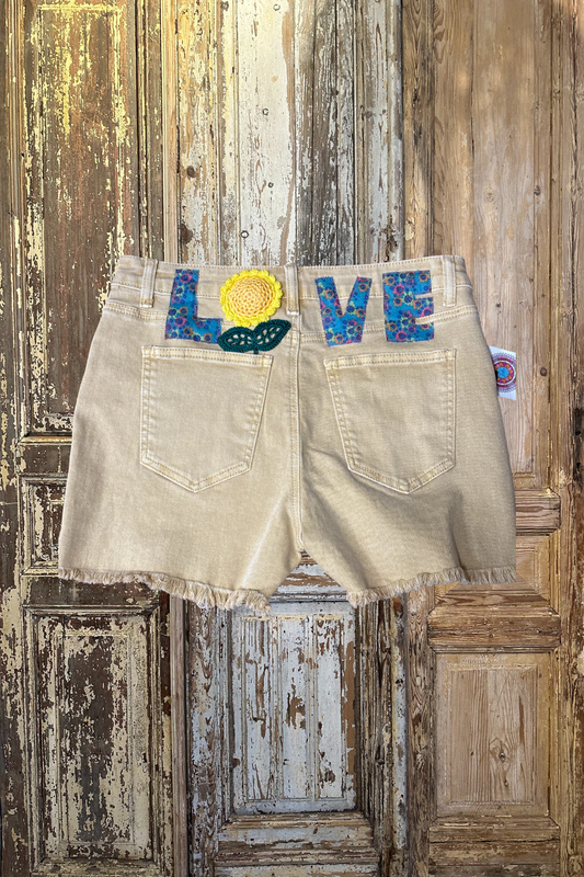 Medium Up Cycled Mineral Washed Love Shorts