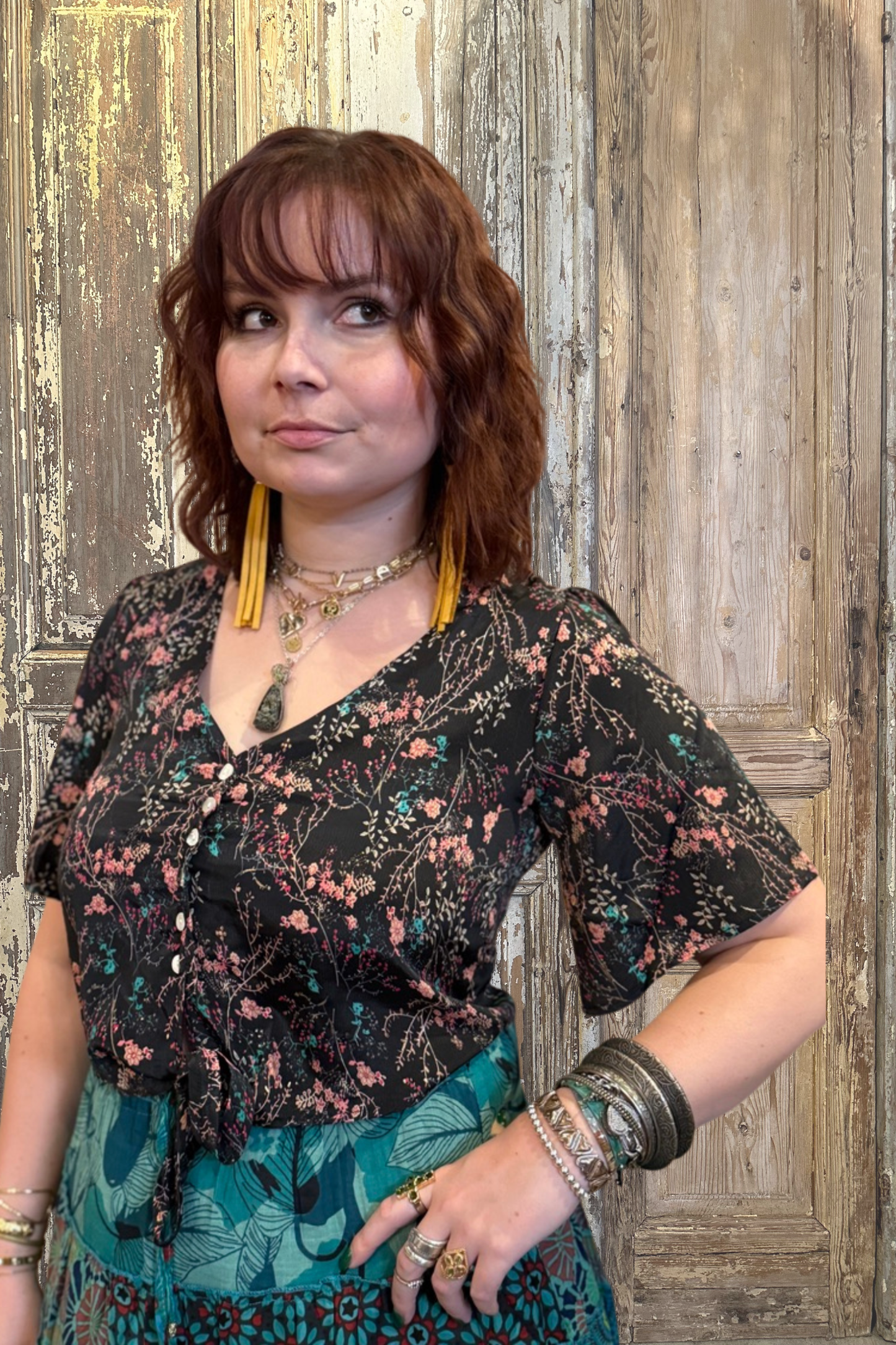 Boho Tie Front Top