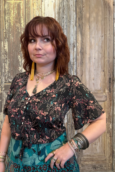 Boho Tie Front Top