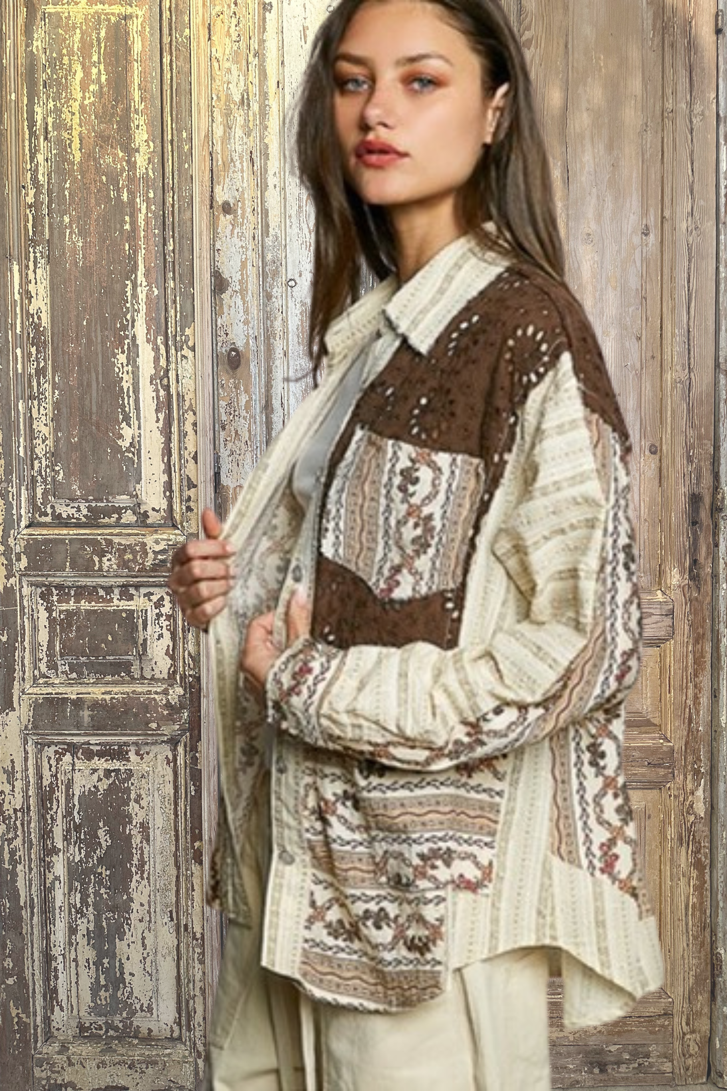 Retro Eyelit Contrast Shirt