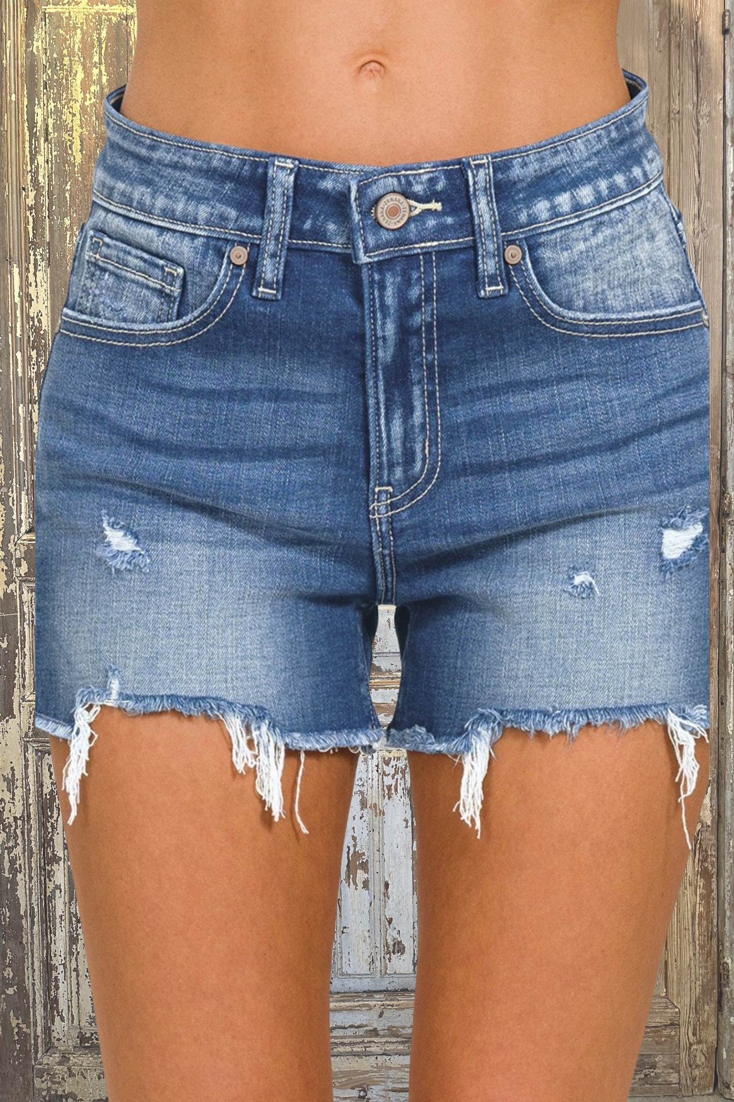 Plain Denim Shorts