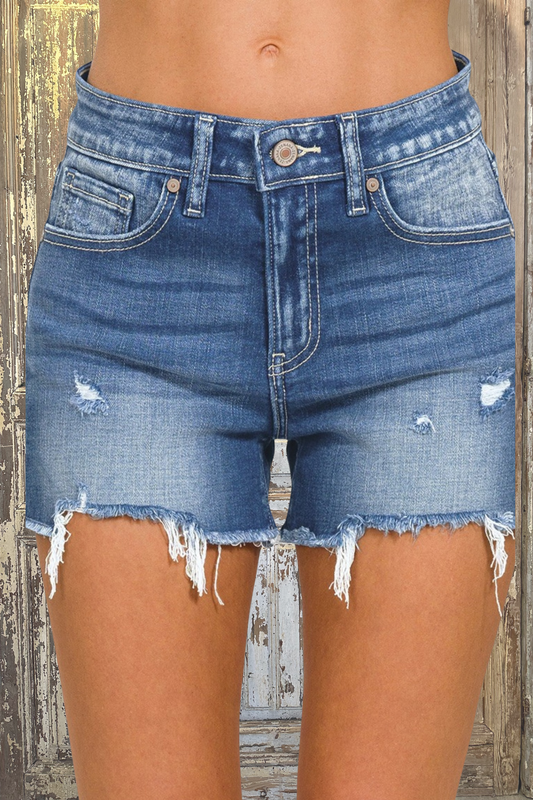 Plain Denim Shorts