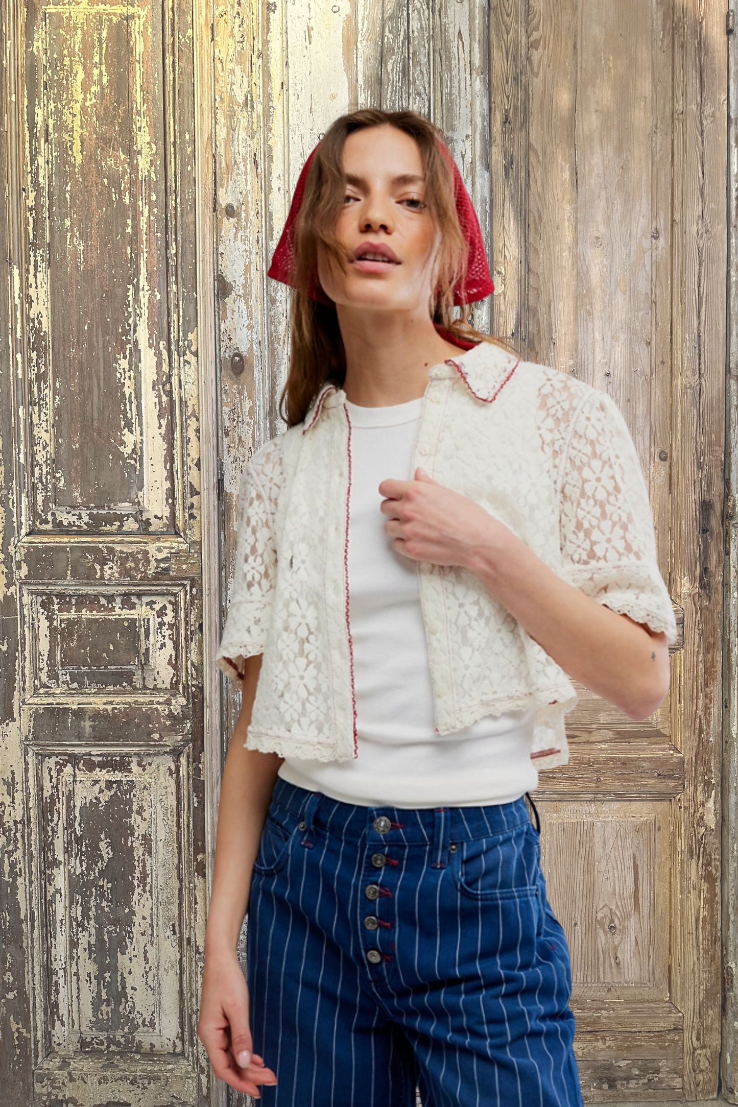 Mannie Lace Buttondown