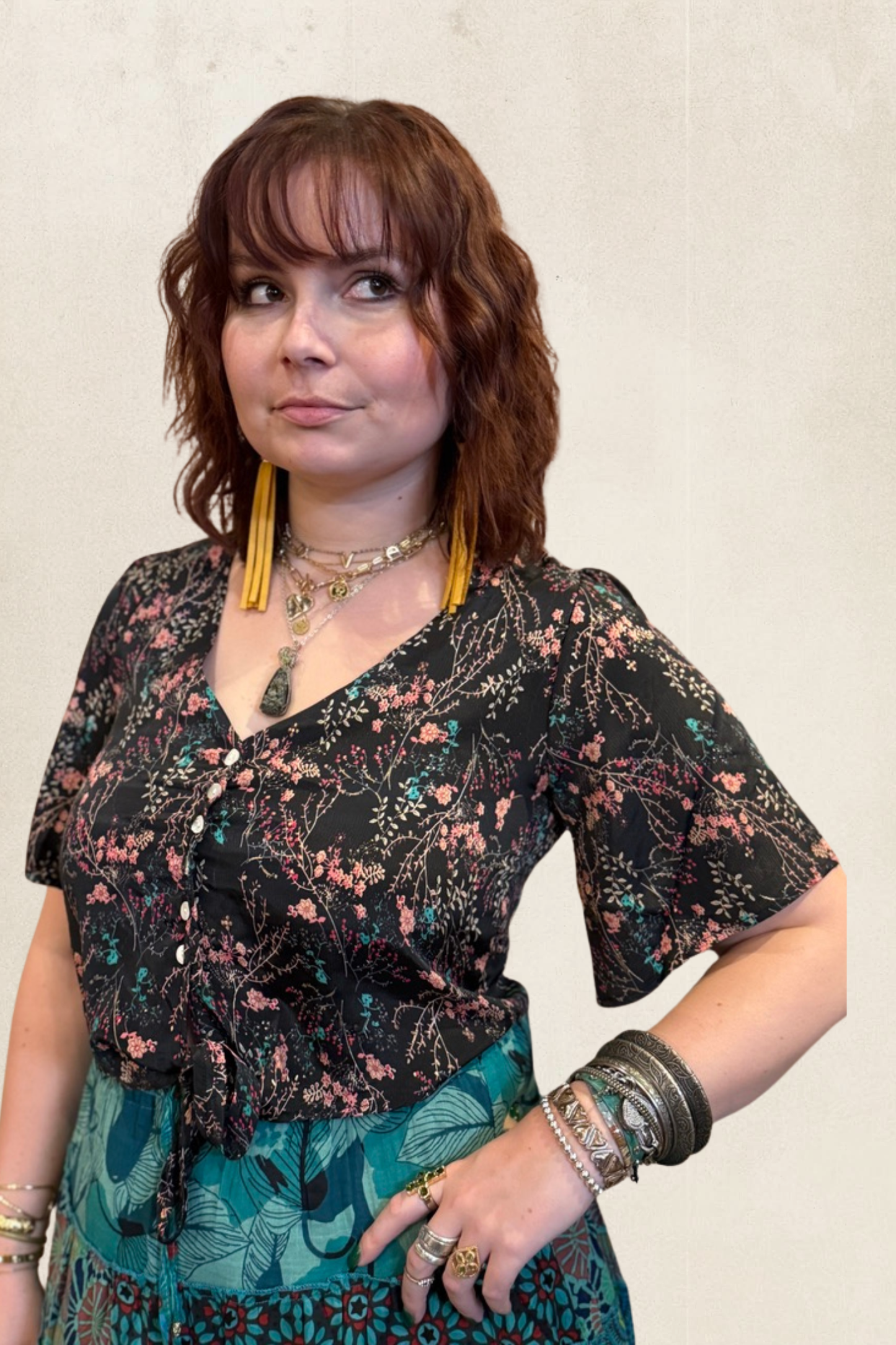 Boho Tie Front Top