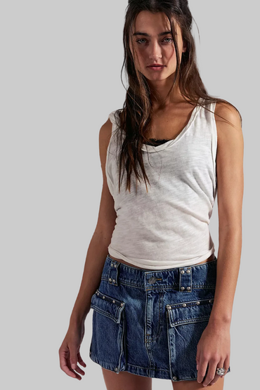 Hera Studded Denim Skirt