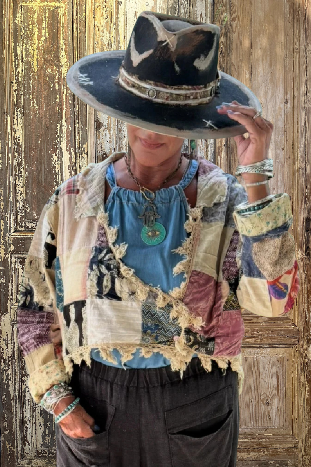 Jaded Gypsy Traveling On Pants - Patch Medley