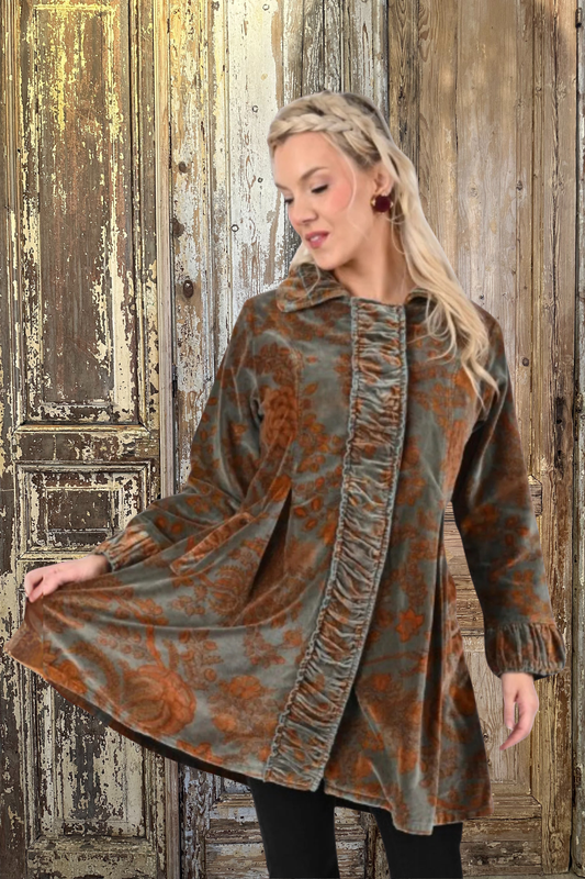 Velvet Rusching Jacket