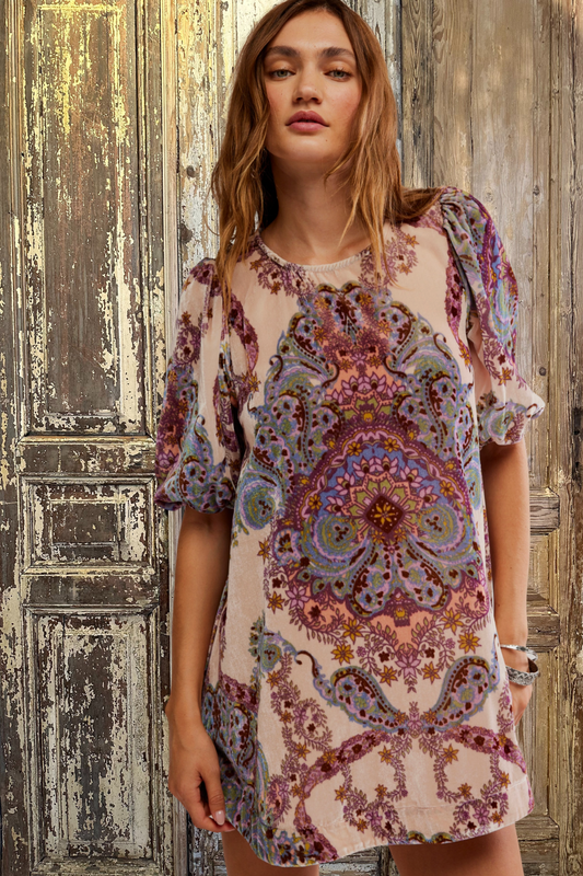 Maye Printed Velvet Tunic