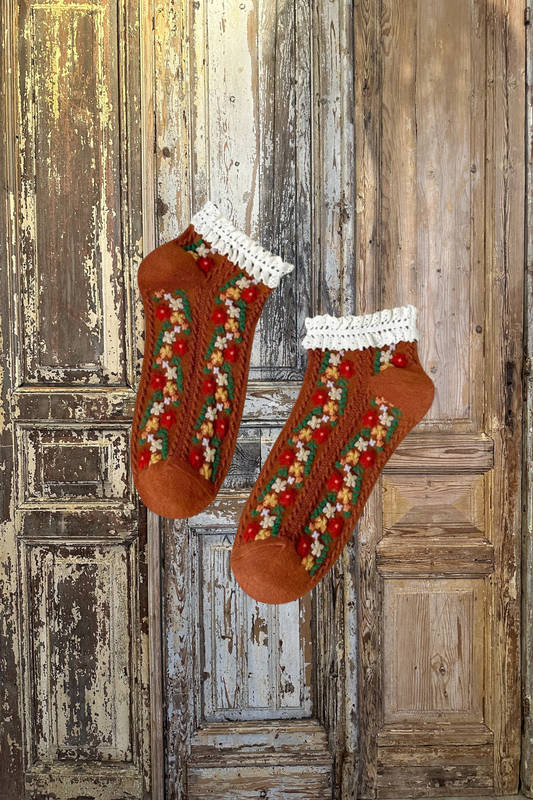 Vintage Floral Ankle Socks