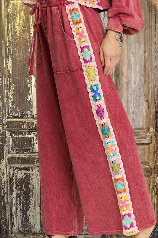 Crochet Side Knit Pants