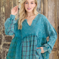 Flannel Eyelit Babydoll Top