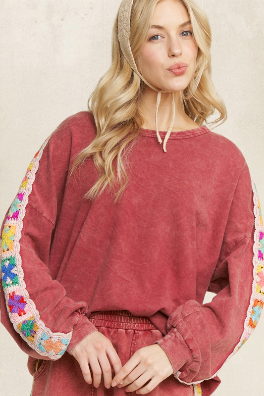 Crochet Side Sweatshirt