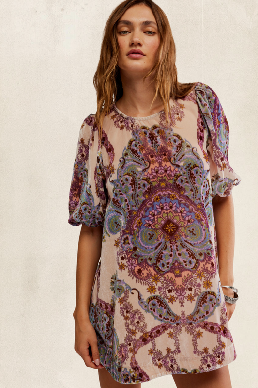 Maye Printed Velvet Tunic