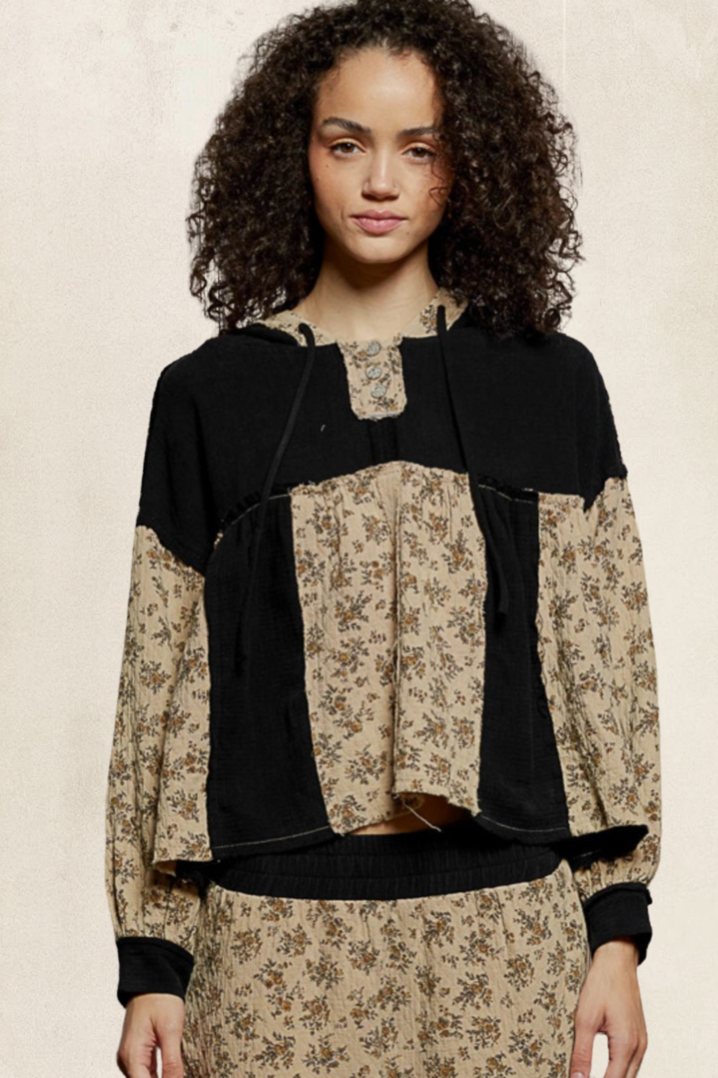 Floral Gauze Hoodie