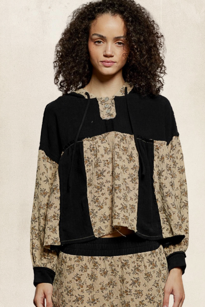 Floral Gauze Hoodie