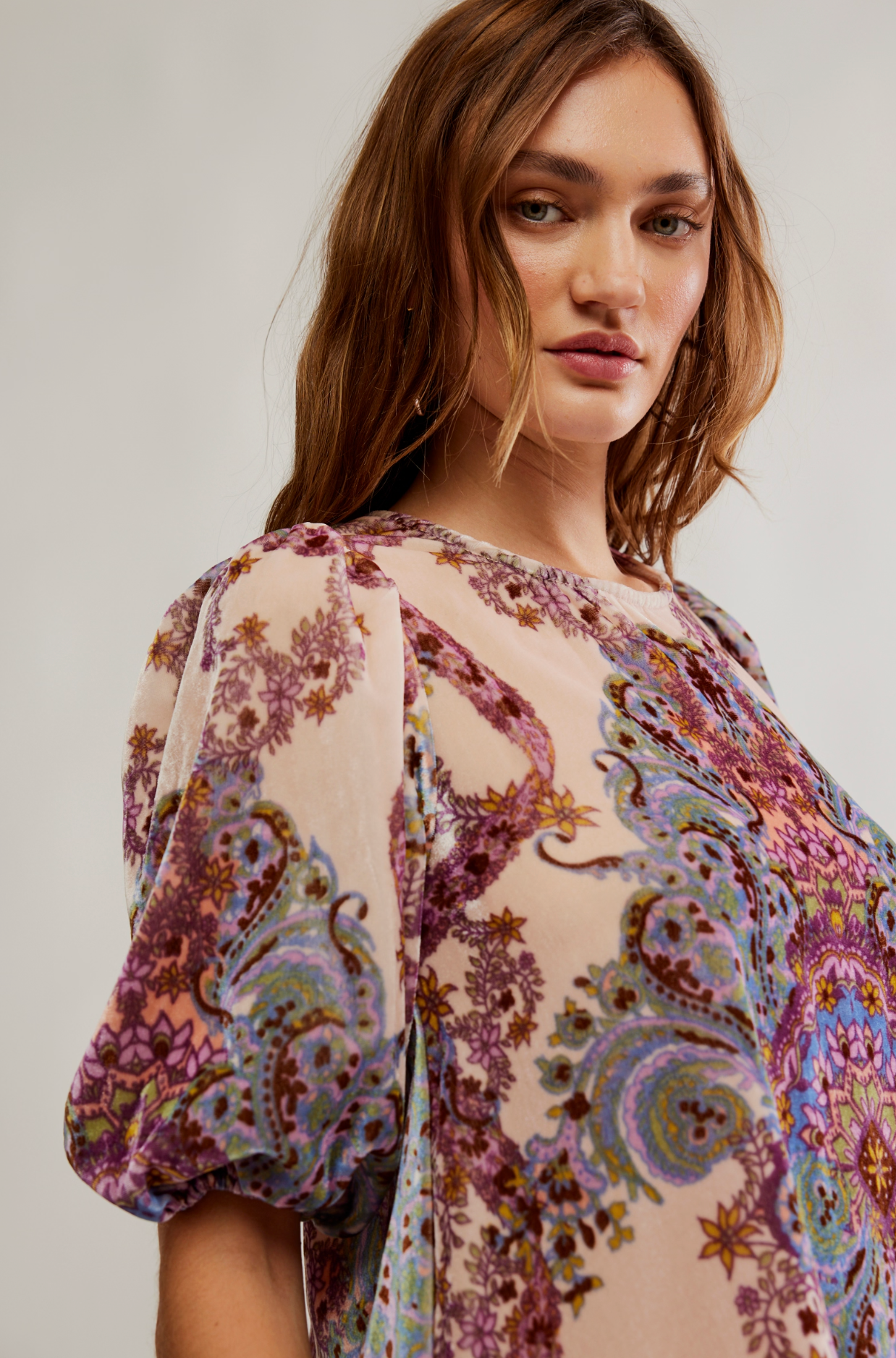 Maye Printed Velvet Tunic