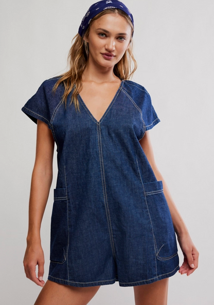 Free Fall Denim Romper