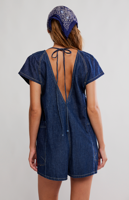 Free Fall Denim Romper