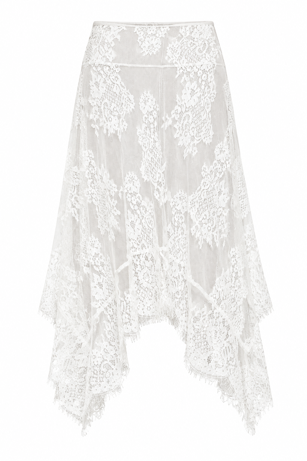 Unbalance Lace Midi Skirt