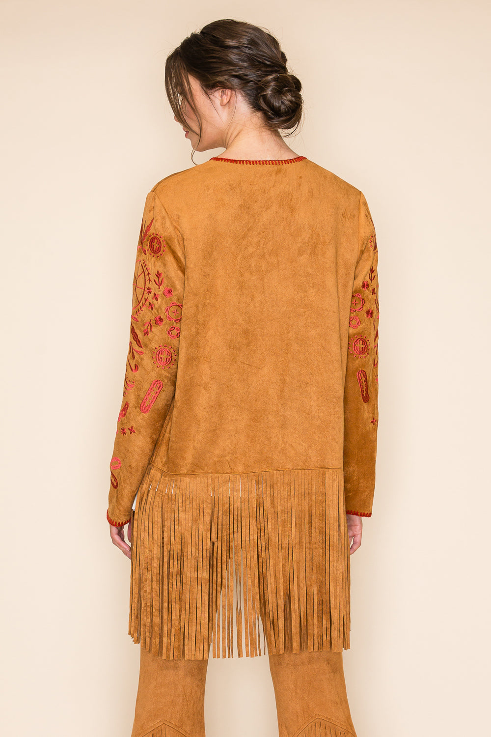 Embroidered Suede Jacket