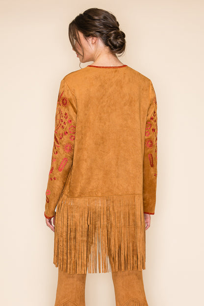 Embroidered Suede Jacket