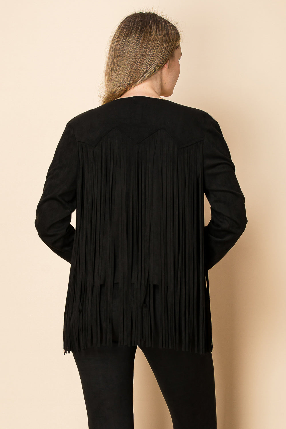 Studs Fringe Suede Jacket