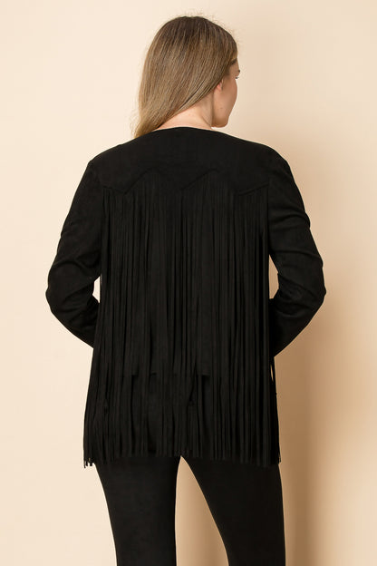 Studs Fringe Suede Jacket