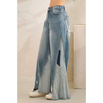 Bleached Wide Leg Jeans