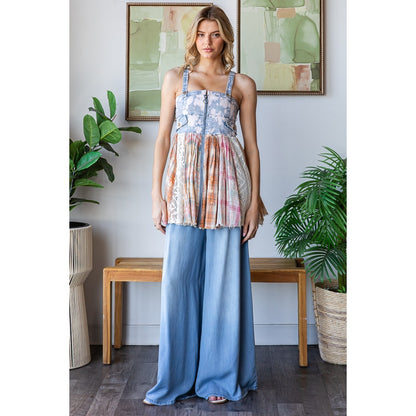 Denim Patch Top