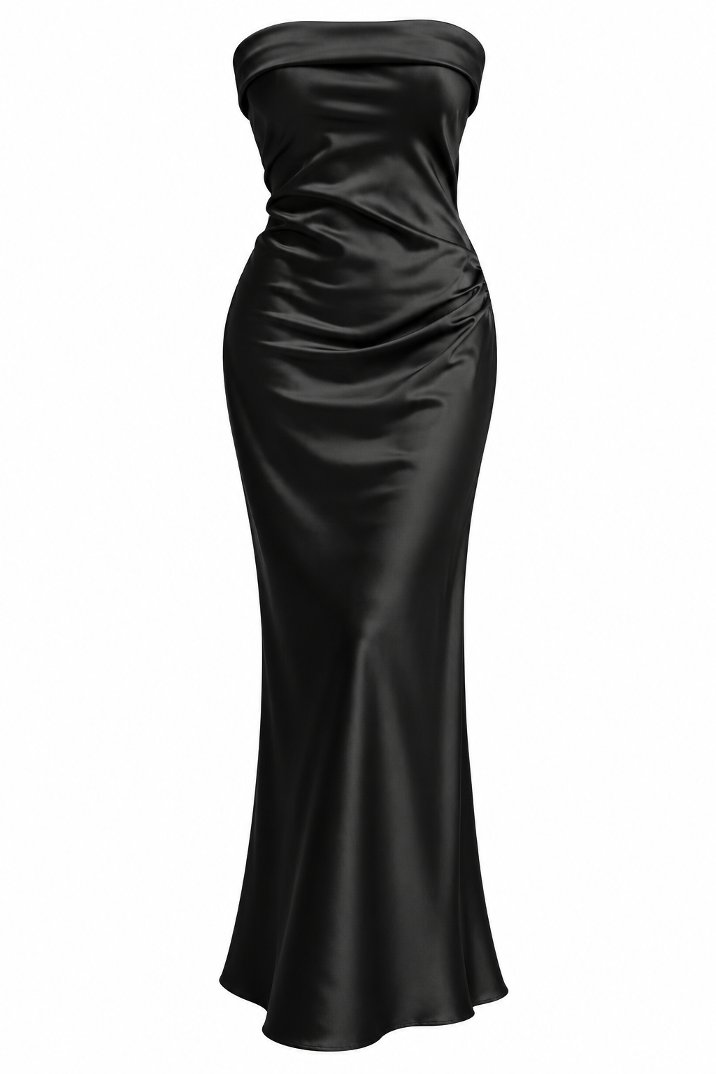 Satin Strapless Maxi