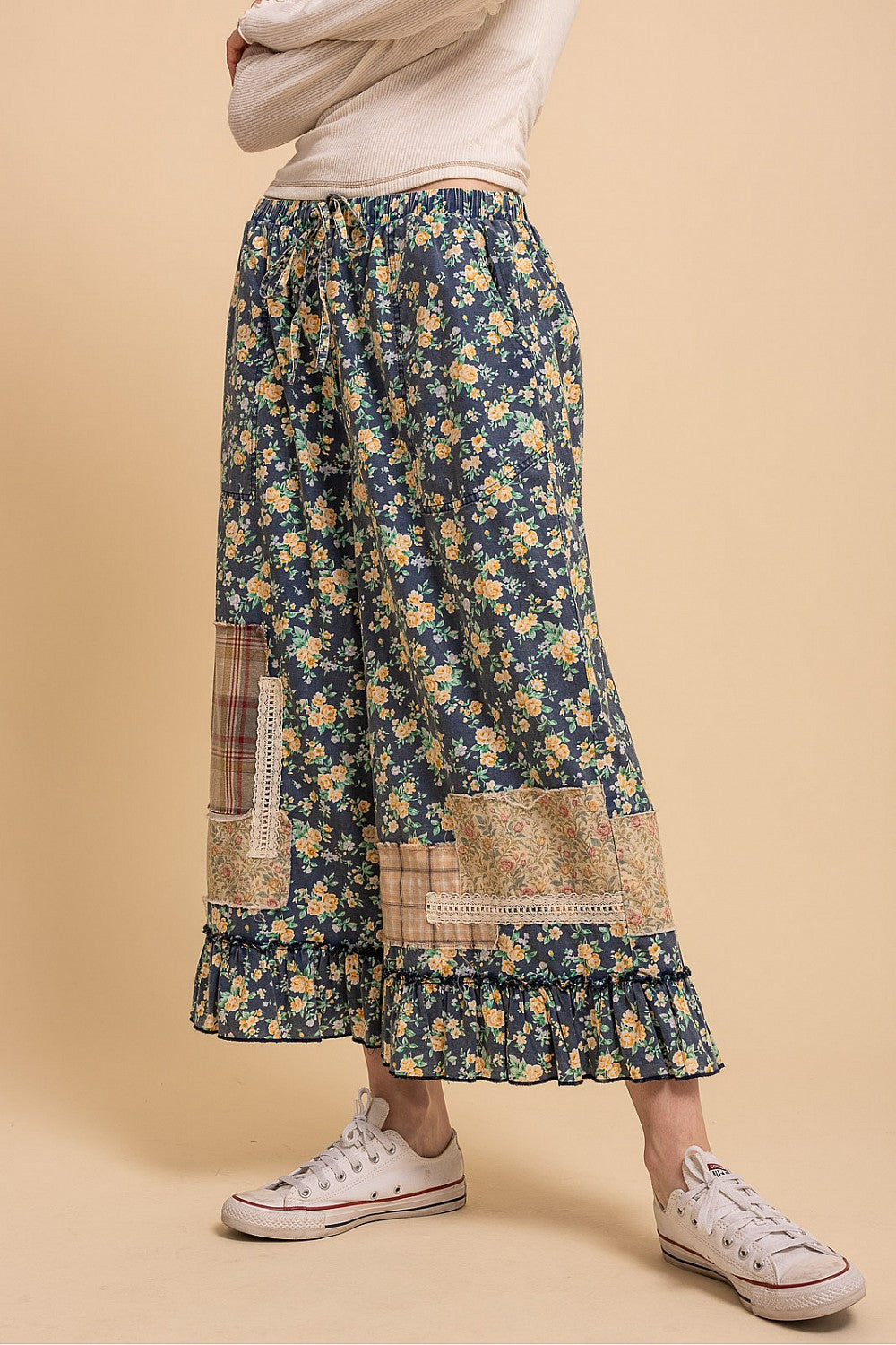 Floral Ruffled Pants